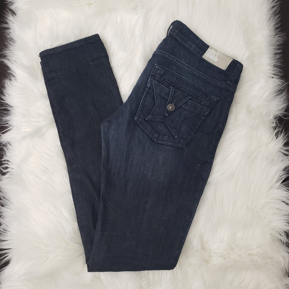 PEOPLES LIBERATION 28 Dark Wash Distressed Jeans